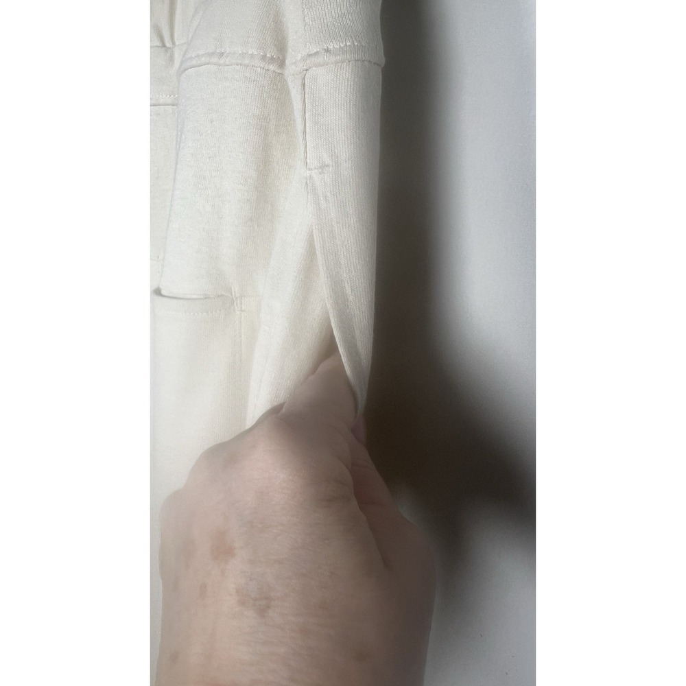 Free People Beach Size M Wide Leg Cream Paloma Slouchy Raw Hem Relax Pants - Picture 8 of 13